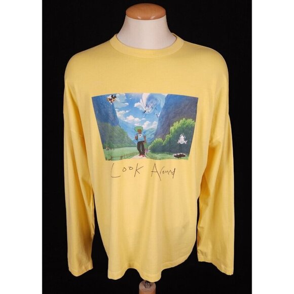 Vivendii Organic Cotton Long Sleeve T-Shirt L Mens Yellow Look Around $170 - Picture 2 of 15